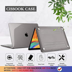 CISSOOK Compatible with MacBook Air 13.6 inch Case 2022 2024 2025 Release A2681 A3113 A3240 with Touch ID, Crystal Grey Hard Shell Case & Keyboard Cover for Mac Air 13.6 M2 M3 M4, Gray