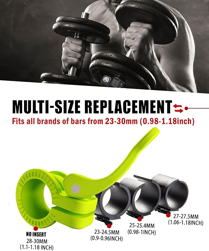 Mini Barbell Clips 1 inch I Multi-Size Adjustable Barbell Collar I 1 inch Barbell ClampsIQuick Release Weight Clips Pair of Locking for Dumbbell Bar
