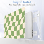Case for MacBook Air 15 Inch 2025 2024 2023 Release M4 A3241 M3 A3114 M2 A2941, Hard Shell with Screen Protector & Keyboard Cover, Compatible with Touch ID, Green Checkered