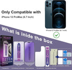 2 Pack Anti Blue Light Matte Screen Protector for iPhone 12 Pro Max, 9H Tempered Glass, Full Coverage, Anti-Fingerprint, Auto Dust-Elimination, No Bubble, Easy Installation