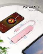 LENTION USB C Hub with 100W Charging, 4K HDMI, Dual Card Reader, USB 3.0 & 2.0 Compatible MacBook Pro, New Mac Air/Surface, Chromebook, More, Stable Driver Adapter (CB-CE18, Rose Gold)