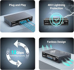 4 Port Gigabit PoE Switch Unmanaged with 4 Port IEEE802.3af/at PoE @78W, 1 x 1000Mbps Uplink, NICGIGA 5 Port Network Power Over Ethernet Switch, VLAN Mode, Desktop/Wall-Mount.