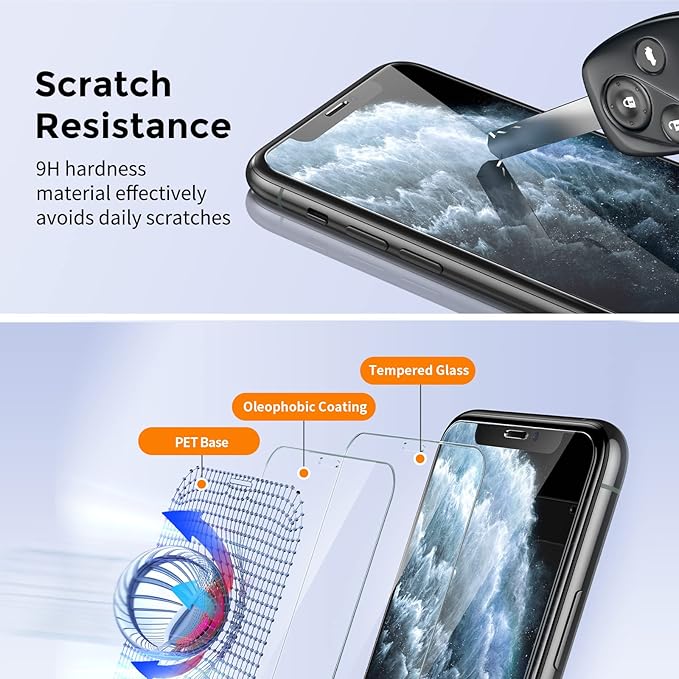 UNBREAKcable Screen Protector for iPhone XS Max and iPhone 11 Pro Max 2 Pack, 2.5D Tempered Glass for iPhone XS Max/11 Pro Max Anti-scratch, Anti-fingerprint, Bubble Free & Case-friendly