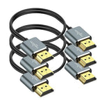 Twozoh Slim 4K HDMI Cable 1.6FT 3 Pack, Ultra Thin & Flexible Skinny HDMI to HDMI 2.0 Cord Support 4K/60HZ 18gbps Laptop, Monitor, PS5, PS4, Xbox One, Fire TV