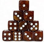 Luck Lab 10 Piece D6 Dice Pack - Acrylic Dice for RPG MTG DND Dice Table Games and Board Games (Brown Pearl)