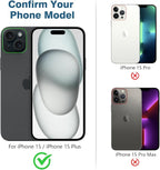 AGVEE 3+3 6 Pack for iPhone 15 6.1" / 15 Plus 6.7" Camera Lens Cover Protector, Metal Ring 9H Tempered HD Glass Camera Cover Protector Film, Black