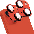 2 Pack Camera Lens Protector for iPhone 14 / iPhone 14 Plus,[Not Easy to Breakn ] AR Tempered Glass Strong Adsorption Metal Camera Cover Screen-red