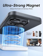 MAGIC JOHN for iPhone 15 Case 360° Rotatable Magnetic Invisible Stand, Fit for MagSafe 15 Phone Case, 16FT Military Grade Shockproof for iPhone Case with Kickstand, Black