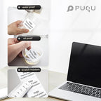 PUQU 30x50mm Direct Thermal Sticker Labels, Self-Adhesive All-Purpose Label Maker Tape, Compatible with AQ Series Label Printer, Refills Standard Laminated Office Labeling, 3 Rolls, 450 Labels