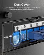 VCELINK RJ45 Cat6 Keystone Jacks with Dust Cover, Dust-Proof Keystone Jacks, Slim Profile 25-Pack, 90-Degree Punch Down Ethernet Modular Jacks, UTP Keystone Jack Adapter, Blue