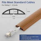 ZhiYo 5.6ft Cord Covers for Wires on Floor, Cord Hider Floor Hide Extension Cords, Soft PVC Cable Cover Cable Protector, Wire Cavity W0.62in H0.31in, Yellow Oak Wood