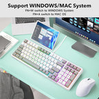 HUO JI Z-99 Wired Mechanical Keyboard, Creamy Sound, Hot Swappable Pre-lubed Linear Switches, Gasket Structure with Sound Dampening Foam, RGB Backlit, 99 Keys Custom Gaming Keyboard for PC/Mac,Gray