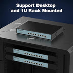 SODOLA 8 Port 10Gb Easy Web Managed Switch, 8 x 10G RJ-45 Ports, 160Gbps Bandwidth, Support LACP, VLAN, QoS, 10G/5G/2.5G/1000M/100M Auto-Negotiation, Multi-Gigabit Managed Ethernet Switch