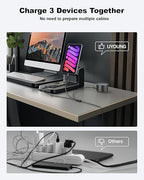Multi Charging Cable 2Pack 4FT, 3 in 1 Charger Cable Braided Universal Phone Charging Cord with Lightning/Type C/Micro USB Ends, Multiple USB Cable for iPhone/Samsung/Google Cell Phones and More