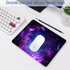 Purple Galaxy Mouse pad, Small Personalized Nebula Design Washable Rubber Mouse pad 9.5 X 7.9 inches