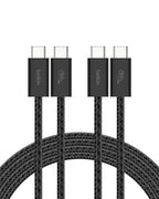 Belkin USB C to USB C Cable 2-Pack, 6.6ft, 60W - Type C Charger, iPhone Charger Cord, Soft, Braided, Flexible for iPhone 16, Galaxy S25, Pixel 9, Airpods, iPad Pro & More, Travel Essentials - Black