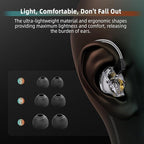 CCZ DC01 Pro in Ear Monitor Headphones, iems for Gaming, Professional Gaming Earbuds Super Bass Wired Earphones with 1DD, Patent Ear fins, Ear tips, for Singers Musicians Podcaster (black without mic)