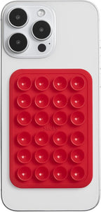 SUCKY Silicone Suction Phone Case Adhesive Octo Cup Buddy Mount - Anti-Slip Holder, Hands-Free Phone Accessory for iPhone and Android - Sticky Grip for Selfies, Videos - Red