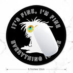 ITNRSIIET Round Mouse Pad with Stitched Edge Premium-Textured Waterproof Non-Slip Rubber Base Desktop Protection Mat Diameter 8.7 inches, Funny Cat