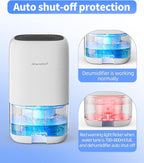 Dehumidifier,TABYIK 35 OZ Small Dehumidifiers for Room for Home, Quiet with Auto Shut Off, Dehumidifiers for Bedroom (280 sq. ft), Bathroom, RV, Closet