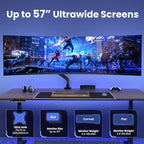 Ultrawide Monitor-Arm Heavy Duty 22-57‘’ - PUTORSEN Aluminum Single Monitor Mount Holds up to 59.4 lbs, Premium Adjustable Desk Mount Stand, VESA 75/100/200 mm, Black