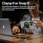ULANZI Magnetic Phone Tripod Stand, Foldable Mini Tripod with MagSafe Phone Holder & Cold Shoe Mount, Camera Adapter with 1/4”, Arca, Uka QR Base, for DJI Canon Nikon, iPhone 17/16/15/14/13/12 Series