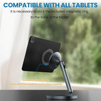 Nillkin Magnetic iPad Stand for Desk, MagSafe Wireless iPhone Charger Stand, 360° Rotating Base, Adjustable Aluminum Tablet Holder for Work, Office, Home, Kitchen Use