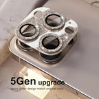 Choiche Compatible for iPhone 16 Pro/iPhone 16 Pro Max Camera Lens Protector, Bling Camera Cover with 9H Tempered Glass Lens Screen Protector Metal Ring Accessories (Glitter-Titanium Desert)