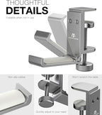 Foldable Headphone Stand and Hook – Aluminum Headset Holder Clamp Mount Under Desk, Universal Fit for Gaming Headphones, Space-Saving Hanger Organizer