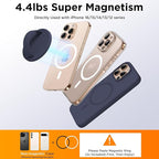 Magnetic Phone Ring Grip Holder, Silicone Finger Loop Grip, Compatible with MasSafe, Back of Phone for iPhone Pro Max/Plus/16/15/15/14/13/12 Series, Midnight Blue