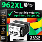 Smart Ink Remanufactured Ink Cartridges Replacement for HP 962 XL 962XL (2 Black, Combo Pack) for OfficeJet Pro 9015e 9018e 9025e 9012e 9019e 9022e 9010e 9028e 9015 9010 9018 9012 9025 9020 Printer