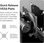 Pixio PS2S Titan Black Ultrawide Mega Heavy-Duty Premium Single Monitor Arm Stand fits up to 57 inch Monitors Holds up to 59.4lbs VESA Compatible Integrated Cable Management