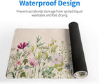 Flower Gaming Mouse Pad Large Mouse Pad for Keyboard and Mousepad Desk Mat with 3mm Non-Slip Base and Stitched Edge for Gaming and Office Computer Mat Protector Mat 31.5x11.8 Inch