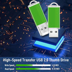 USB Thumb Drive 2GB Flash Drive 20 Pack Nicepicten Zip Drive USB 2.0 Flash Drives Jump Drive Multipack Memory Stick Pendrive for Events Office Shared Data Storage, Green 20PCS 2GB