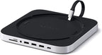 Satechi USB C Hub, Type-C Aluminum Stand & Hub, USB-C Data Port, Micro/SD Card Readers, USB 3.0 & Headphone Jack Port, for Mac mini M2/M1 (Not Compatible with M4) - Silver