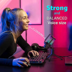 IXTECH USB Gaming Microphone for PC, RGB Condenser Microphone with Tripod Stand, Pop Filter, Rotate Gain Button, and Quick Mute, Noise Cancellation Computer Mic for Streaming, Gaming, Podcasting