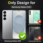YWXTW Camera Lens Protector for Samsung Galaxy S25 Accessories [1:1 Fit & Ultra Clarity] 9H Tempered Glass Metal Individual Ring Camera Cover Screen Protector for S25, Case Friendly (Multi-Coloured)