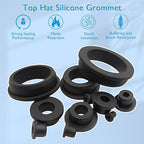15 Pcs 3/4" Drill Hole, 3/8" ID Silicone Rubber Grommets for Wiring, Automotive Firewall Hole Plug, Top Hat Metal Wall Drywall Grommets for Vinyl Tubing in Hydroponic Irrigation Systems