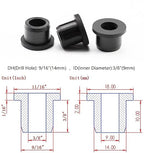 15 pcs 9/16" Drill Hole，3/8" ID Black Silicone Top hat Rubber Grommets for Wiring，Automotive，Firewall，Hole Plug，Desk，Screw，Water and Gas Pipe，Drain，House Siding，Cable Bushing，Glass，Wire Plug