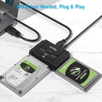 Unitek USB 3.0 to IDE and SATA Converter External Hard Drive Adapter Kit for Universal 2.5/3.5 HDD/SSD Hard Drive Disk, One Touch Backup Function, Included 12V/2A Power Adapter