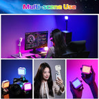 ULANZI U60 RGB Video Lights White LED Camera Light 360° Full Color Portable Photography Lighting w Quick Release Cold Shoe Adapter and Clip, 2500mAh Rechargeable CRI 95+ 2500-9000K Dimmable Panel Lamp