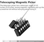 MulWark 63PC Magnetic Ratcheting Screwdriver Bit Set - Multibit Screw Driver with Screwdriver Bits Including Slotted, Torx, Hex, Pozi, Philips, Square; Nut Driver Set for SAE and Metric