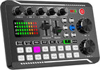 Facmogu F998 Live Sound Card Audio Mixer, Podcast Audio Interface with DJ Mixer Effects, Voice Changer with Sound Effects for PS4 PS5 Karaoke Tiktok YouTube Live Streaming Record Gaming