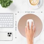 ITNRSIIET Mouse Pad Non-Slip Rubber Base Smooth Surface Stitched Edges Waterproof Durable Compatible with All Mice for Office & Gaming, Desk Accessory, Diameter 8.7 inch, Camel Gradient