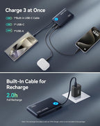 INIU 45W Portable Charger, 10000mAh Built-in USB C Cable Fast Charging Power Bank, Small Type C Battery Pack, Powerbank for iPhone 16 15 14 13, iPad, Samsung S25 S24 etc. Travel Camping Essentials