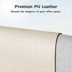 Aothia Leather Desk Pad Protector, Office Mat, Large Mouse Pad, Laptop Pad, Non-Slip PU Leather Blotter, Waterproof Writing Pad for Office and Home (Beige, 47" x 17")