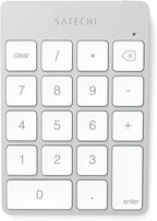 Satechi Slim Aluminum Bluetooth Keypad, Wireless Number Pad with 18 Keys, Micro USB Rechargeable Numpad, External Number Pad for MacBook Air/Pro M4, iPad Air/Pro M4/M3, iMac, PC - Silver