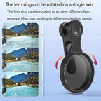 52mm Clip-On Cpl Phone Camera Lens Filter Kit, Circular Polarizer Polarizing Filter Compatible with Most Cell Phones, Cell Phone Lens Polarizing Filter for Iphone with Cleaning Cloth and Case Box(2pcs