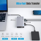 USB C Docking Station UBS C Hub for Laptop Dual Monitors 14 in 1 Multiport Dongle Dock with 2* HDMI +DP+USB C/A 100w PD+Ethernet+Data Transfer for MacBook/HP/Dell/Lenovo Thinkpad/iPad/Mac