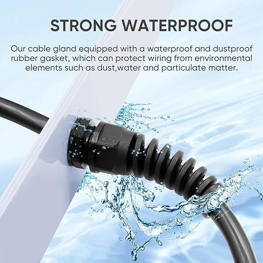 Strain Relief Cord Connector,LISTENJIALE 2Pcs NPT 3/4" Waterproof Cable Gland Flex Spiral Strain Relief Adjustable 12.5-18mm Cable Connector Nylon Joint with Gaskets(Black)
